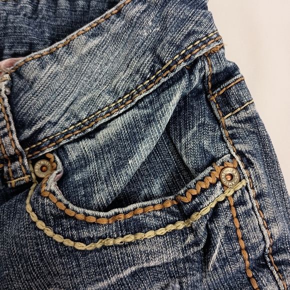 2/$30 Amethyst Jeans Blue Distressed Thrash Denim Booty Summer Shorts (#70) - Picture 5 of 6